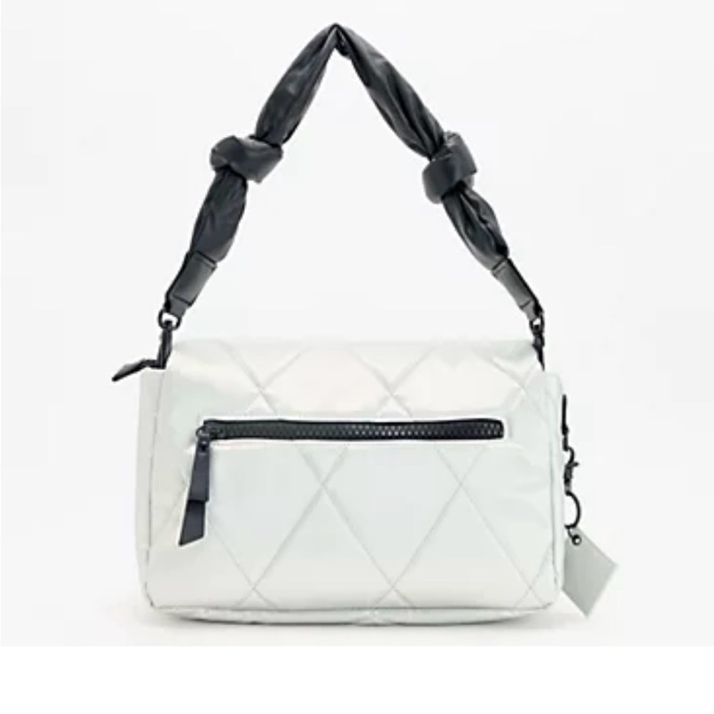 Stylish White and Black Quilted Women's Bag
